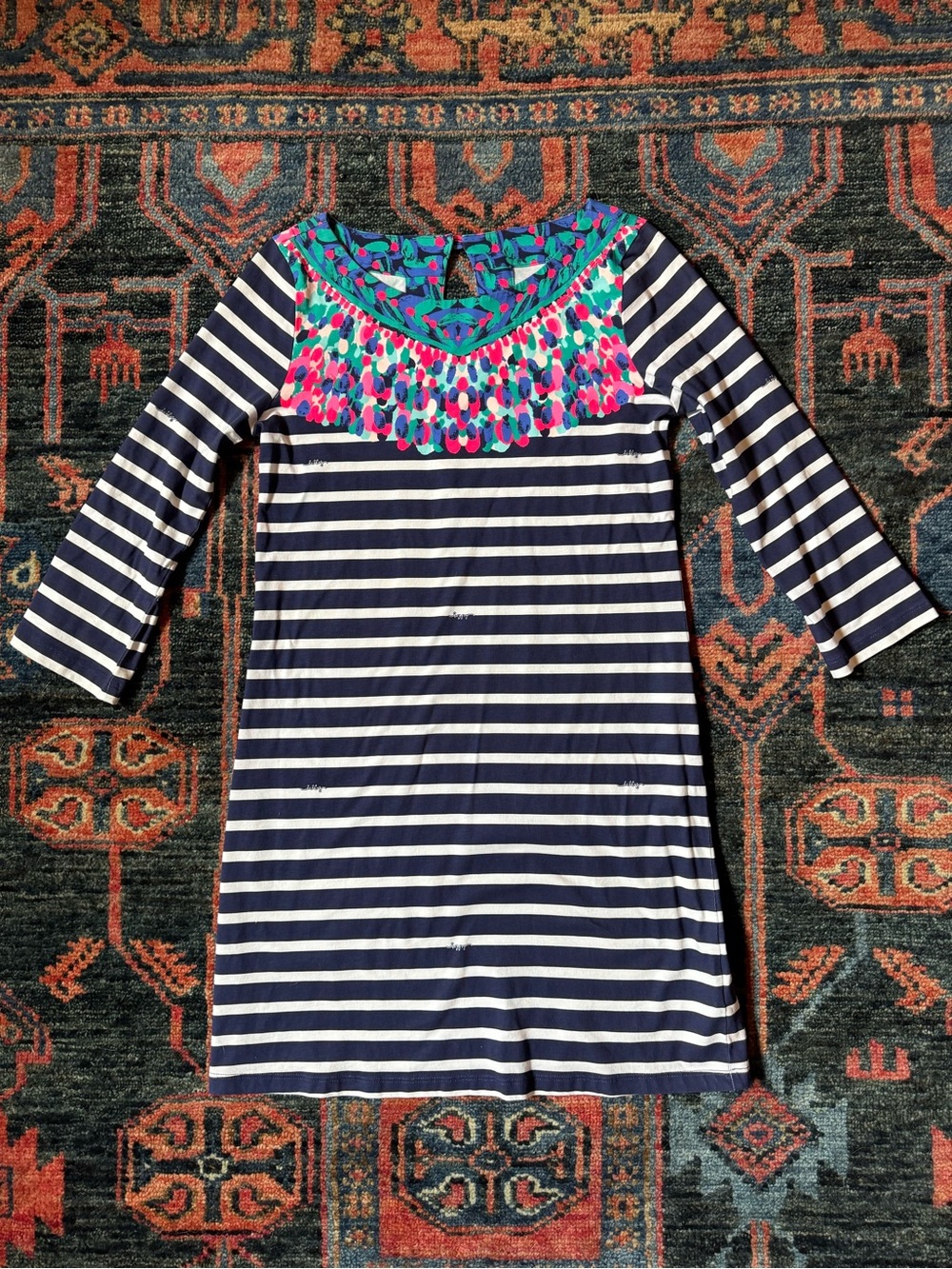 Lilly Pulitzer Bay Dress in Island Medallion Stripe Print